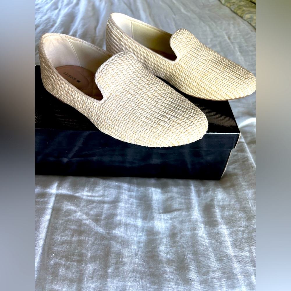 Birdies “ The Starling Loafer” in Cream Woven Raffia Slip-On Sz 7